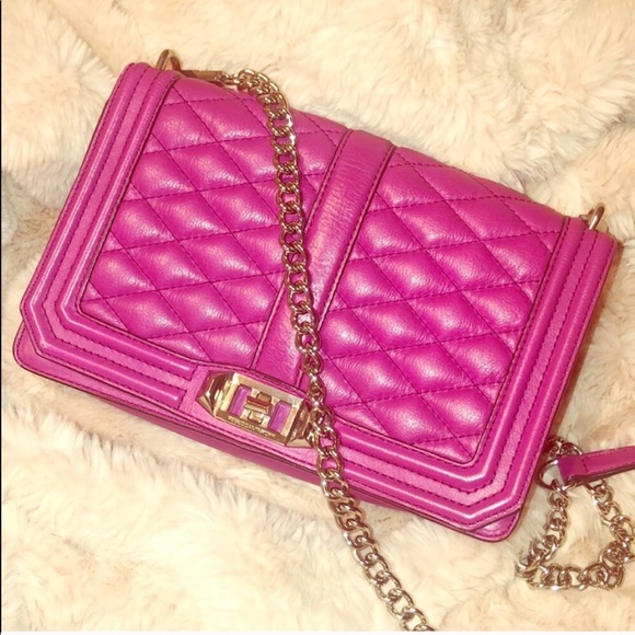 Rebecca Minkoff Handbags - Rebecca Minkoff pink quilted love chain strap
